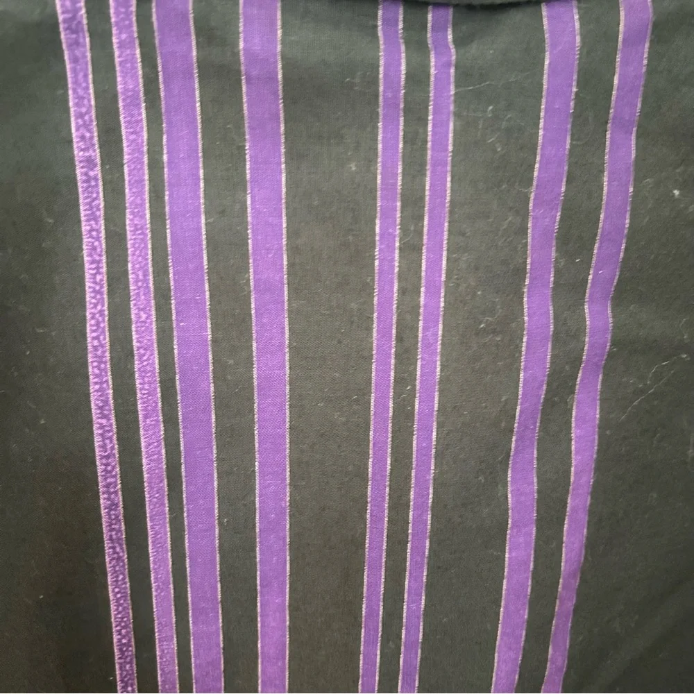 Gianni Versace Vintage Shirt Dress Purple Stripe XS Fit Made in Italy - Picture 7 of 10